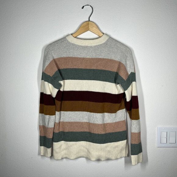 Madewell Rainbow Stripes Sweater Thomson A Pocket Size Small L #AA783 - Picture 7 of 13